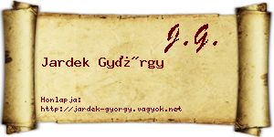 Jardek György névjegykártya