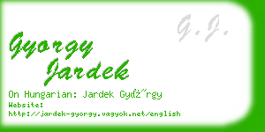 gyorgy jardek business card